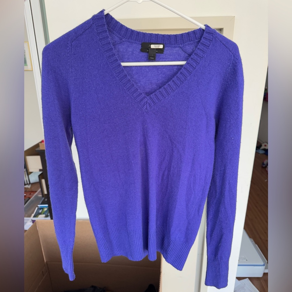 J. Crew Women's V-Neck Purple Sweater